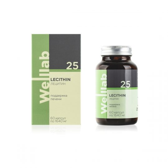 БАД с натуральными фосфолипидами Welllab LECITHIN, 60 капсул